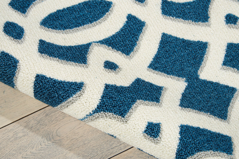 Mercury Row Tabris Navy/White Area Rug & Reviews Wayfair